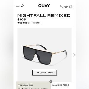 NWT Quay ‘Nightfall Remixed’ sunglasses - 🕶️ Black